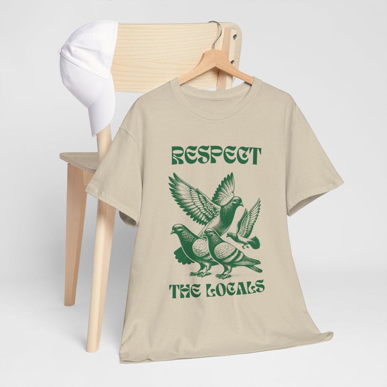 Respect the locals shirt, Pigeon T-shirt, Graphic tee, Vintage Pigeon shirt, Tattoo ink shirt, comfort colours tee, bird lovers shirt image 8