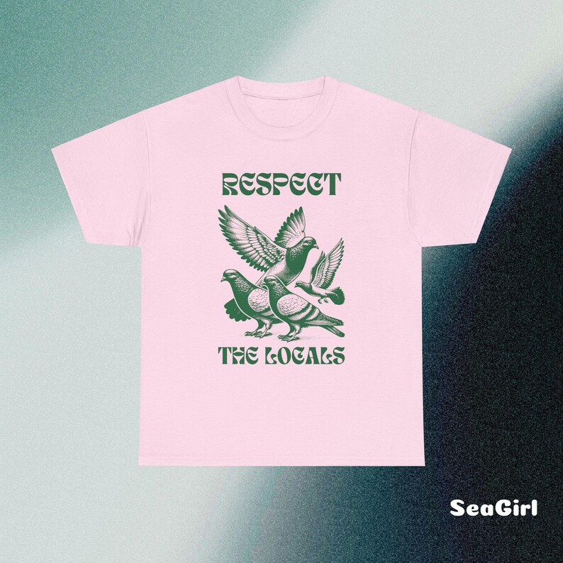Respect the locals shirt, Pigeon T-shirt, Graphic tee, Vintage Pigeon shirt, Tattoo ink shirt, comfort colours tee, bird lovers shirt Light Pink