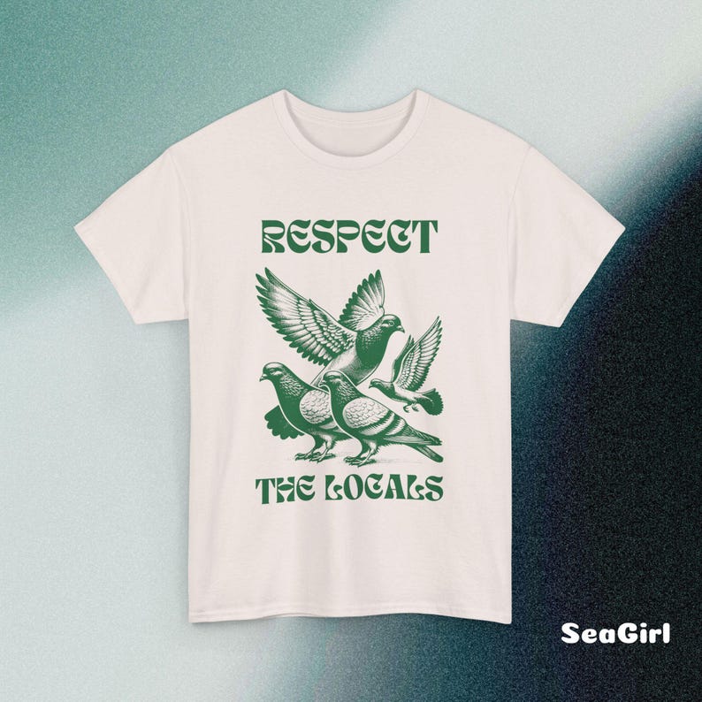 Respect the locals shirt, Pigeon T-shirt, Graphic tee, Vintage Pigeon shirt, Tattoo ink shirt, comfort colours tee, bird lovers shirt Ice Grey