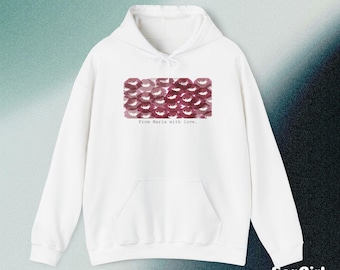 Custom! Hoodie for Boyfriend, Hoodie for Girlfriend, Lipstick Kiss Print, Kisses Marked Hoodie, Gift for Partner, Sweatshirt with your Name