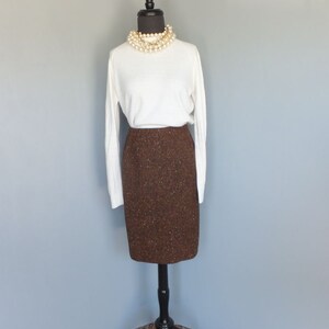 Vintage 60s/70s Skirt, Tami Sophisticates San Francisco, Brown Wool w/Confetti, Pencil or Wiggle Secretary Skirt, Size 9/10 image 2