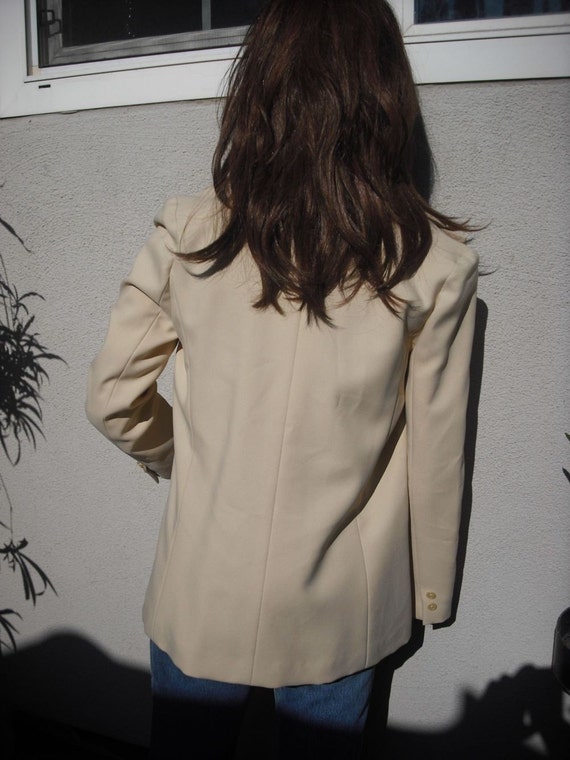 Vintage 70s Jacket, Creamy White or Ivory, Polyes… - image 5