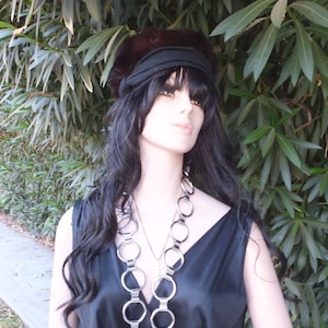 Vintage Fur Hat, Fur Beret, Boho, Funky Hat,