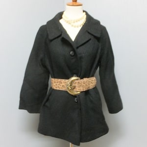 Vintage Coat/Jacket, Short Coat, Black Wool Coat, Weekend Sporting Event Coat, Casual & Super Cute, Large