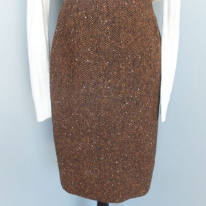 Vintage 60s/70s Skirt, Tami Sophisticates San Francisco, Brown Wool w/Confetti, Pencil or Wiggle Secretary Skirt, Size 9/10 image 8