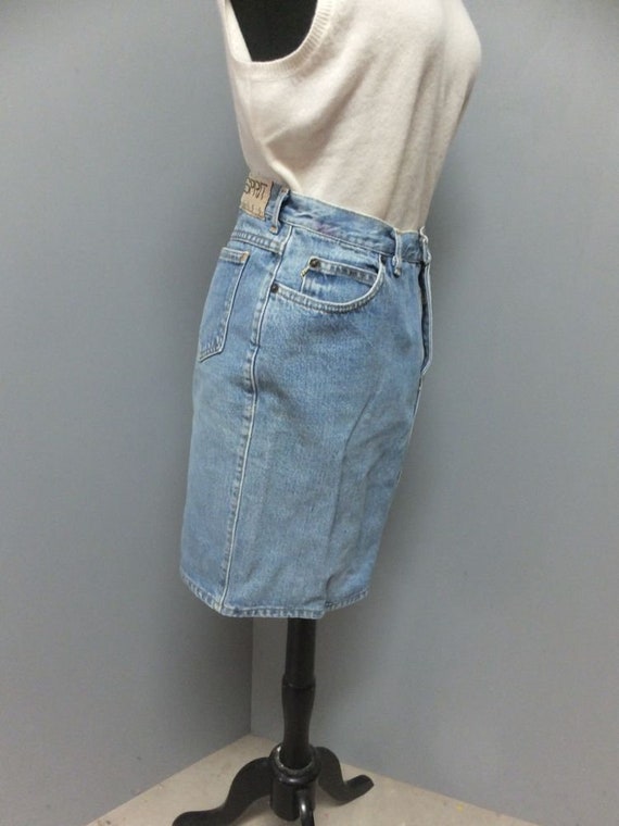 1980s/90s ESPRIT JEANS Denim Skirt Short All Seas… - image 3
