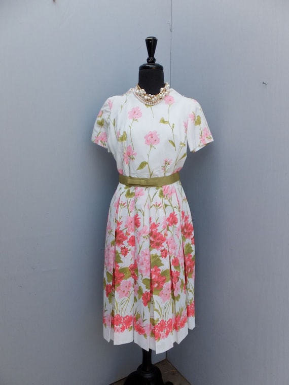 Vintage Vintage Dress, 1950s/60s, Spring Floral, … - image 1