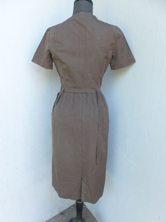 Vintage 1950s LANZ ORIGINAL Wiggle Dress / Brown … - image 4