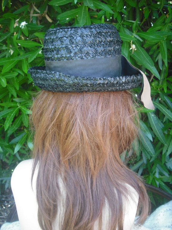 Vintage Black and Brown Straw Hat from The Young … - image 3