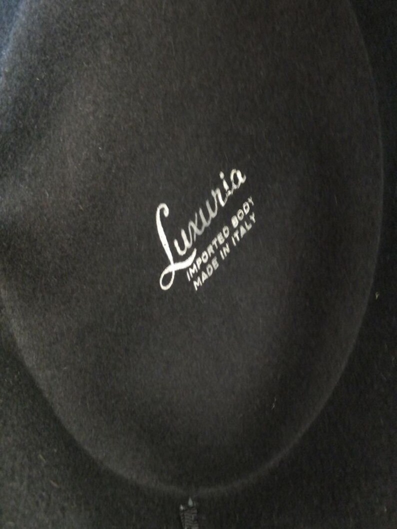 Luxuria Imported Body Made in Italy Black Western Style, Vintage Ladies Hat PATRICE Size 22