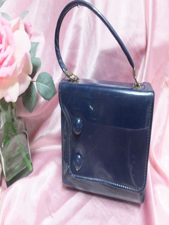 Navy patent leather clearance purse
