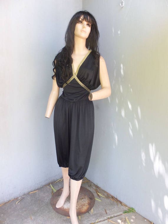 1970s/80s Jumpsuit, Joy Stevens, Black Harem Style