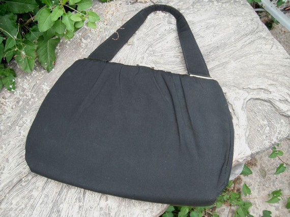 Vintage Evening Bag, Large Black Evening/Formal P… - image 1