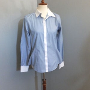 Camicetta vintage, Brooks Brothers, Camicia di cotone PINSTRIPE, Camicetta da donna, TAGLIA 8, Busto 38, Medio