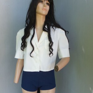 Vintage High Waist Swim Suit Bottoms Navy Blue Full Coverage 28 Waist