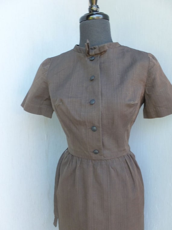 Vintage 1950s LANZ ORIGINAL Wiggle Dress / Brown … - image 2