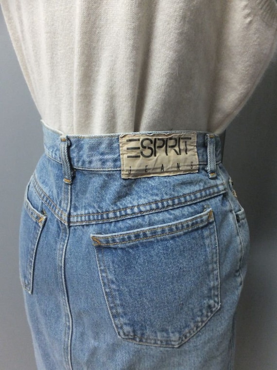 1980s/90s ESPRIT JEANS Denim Skirt Short All Seas… - image 7