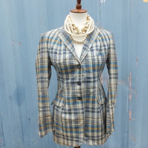 Vintage Equestrian Correct Riding Apparel, Hunt Riding Jacket, Fitted Plaid w/fabulous Detailing, Bust 34 size Small