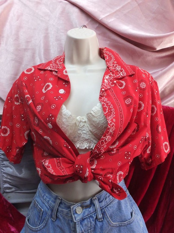 Vintage 1970s Unisex Shirt or Ladies Blouse, Lagu