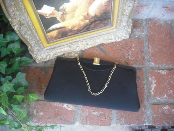 Elegant Vintage Evening Bag, Clutch Bag, Black Ev… - image 2