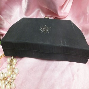 Bolso de noche negro vintage de los años 50/60 con lentejuelas de Mar-Shel, bolso elegante, bolso de cóctel o de fiesta, de tela. imagen 6
