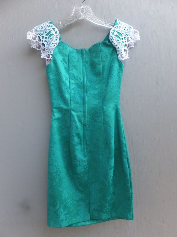 1980s/90s Dress, Jessica Mcclintock, Emerald Gree… - image 3