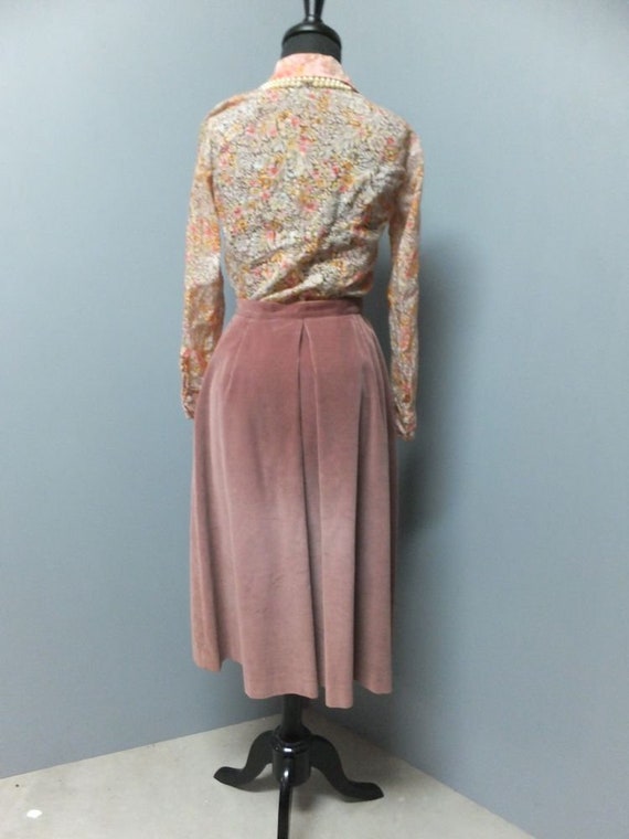 Vintage 1970s Brown Corduroy Button Front Skirt b… - image 8