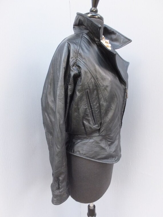 80’s/90’s Black Leather Motorcycle Jacket by Wilsons