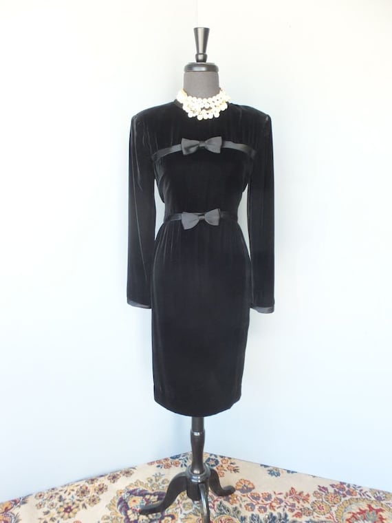 Vintage ALBERT NIPON, LBD, 1980s Luxurious Black … - image 1