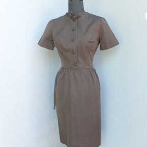 Vintage 1950s LANZ ORIGINAL Wiggle Dress / Brown Secretary Dress