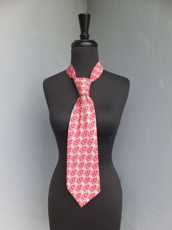 Vintage Men's Necktie, Pink Red Suit Tie by Wembl… - image 1