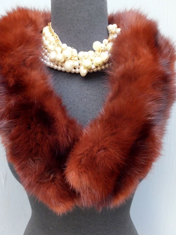 Vintage Mink Fur Collar, 4 inches by 36 inches an… - image 3