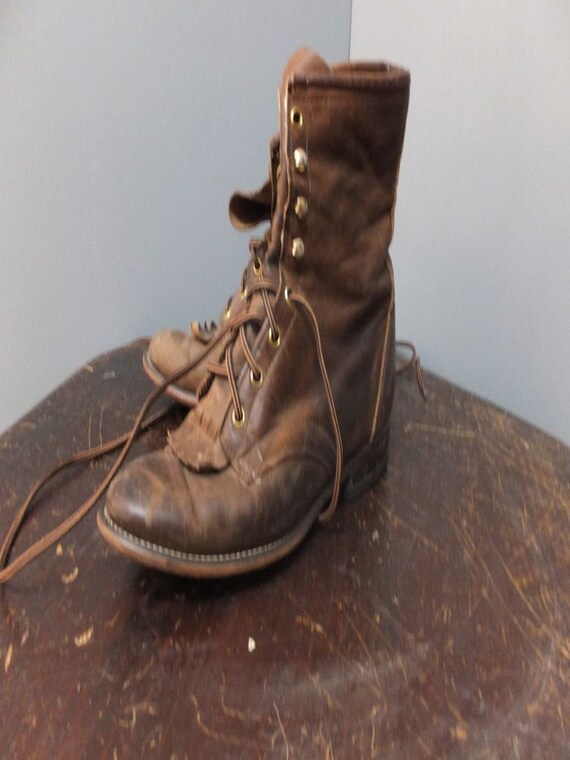 Vintage Laredo Brown Leather Roper Boots size 9 M,