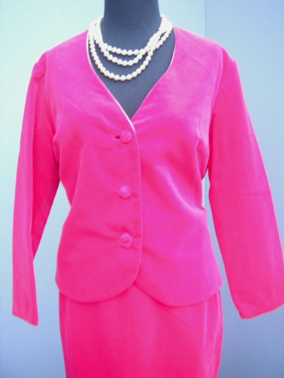 Vintage Suit, Two Piece Pink Velour Suit, Geno Ca… - image 3