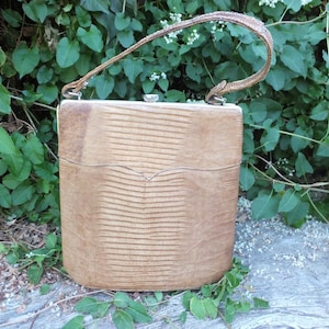 Vintage Lizard Purse, Box Style Handbag, Top Handle Bag, Reptile Purse, Exotic, Unique Purse