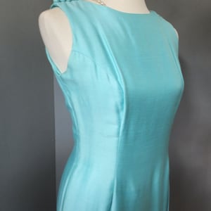Vintage Suzy Perette, 2 pc. Dress, Robin&#39;s Egg or Turquoise Blue, 1960s Cocktail Bombshell Wiggle Dress or Dinner Dress, 36 BUST