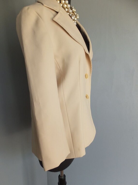 Vintage 70s Jacket, Creamy White or Ivory, Polyes… - image 7