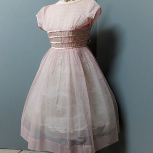 Vintage 1950s Dress, New Look, Petiteen Original, Pink, Party, Prom, Rockabilly, Bombshell Party Dress, Bridesmaid Dress, Small 32 bust