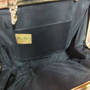 Bolso de noche negro vintage de los años 50/60 con lentejuelas de Mar-Shel, bolso elegante, bolso de cóctel o de fiesta, de tela. imagen 7