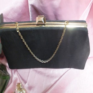 Bolso de noche negro vintage de los años 50/60 con lentejuelas de Mar-Shel, bolso elegante, bolso de cóctel o de fiesta, de tela. imagen 3