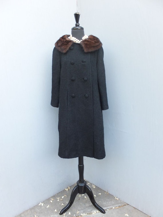 ジャケット・アウター 1950~1960s DOUBLE BREASTED WOOL COAT Vintage 1960s Double Breasted Dress Coat, Carillon, Full