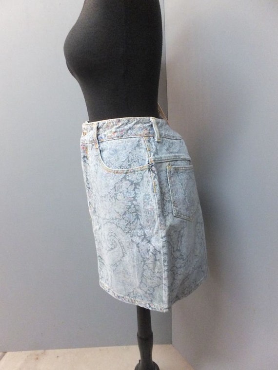 1980s PARIS BLUES Denim Paisley & Floral Patterne… - image 5