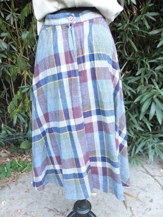 Vintage 1980s Pleated Wool Skirt, Pleasures Calif… - image 3