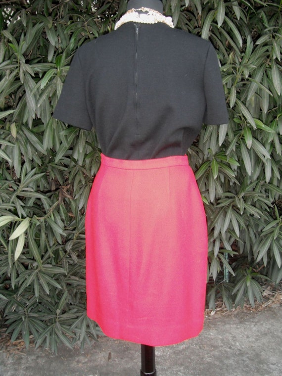 Vintage 60s Pencil Skirt, Red Wool Pendleton Skir… - image 7