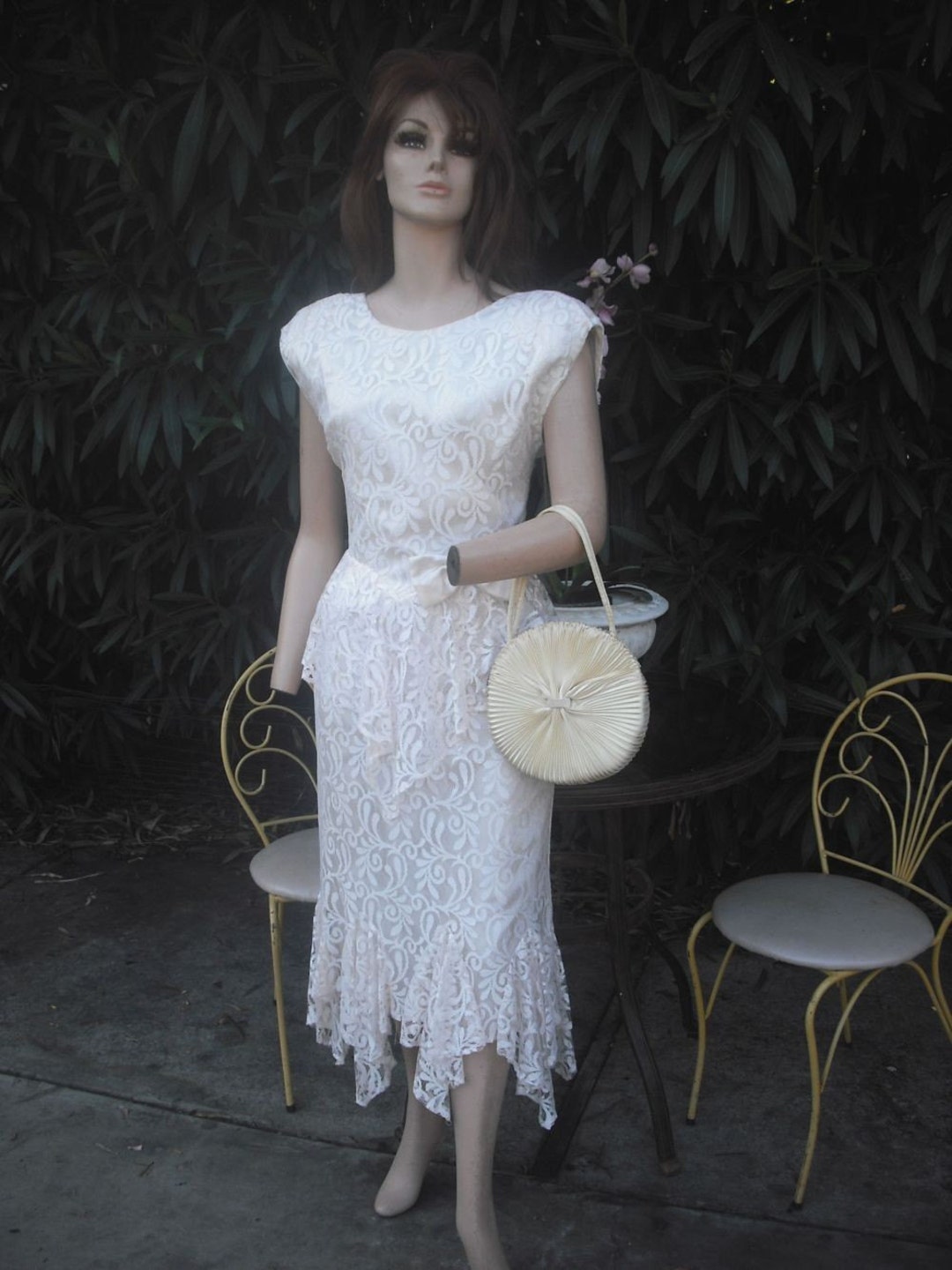 Vintage 80s Lace Dress, Pretty Pink Lace Dress, by ZUM ZUM SIZE 10