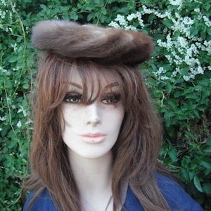 Vintage Hat, 1960s Mink Hat, ROOS ATKINS, Fur Hat,  Mink Pill Box Hat, Church Hat, Formal Hat, Evening Wear