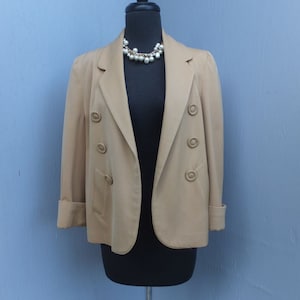 Vintage 1940s Jacket, Gold w/Cuff Sleeves, Ladies Jacket, Medium