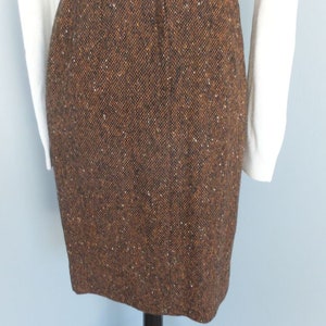 Vintage 60s/70s Skirt, Tami Sophisticates San Francisco, Brown Wool w/Confetti, Pencil or Wiggle Secretary Skirt, Size 9/10 image 9