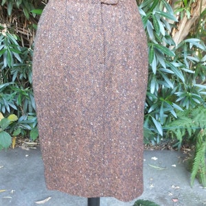 Vintage 60s/70s Skirt, Tami Sophisticates San Francisco, Brown Wool w/Confetti, Pencil or Wiggle Secretary Skirt, Size 9/10 image 4