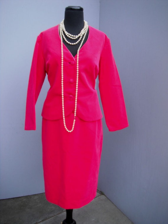 Vintage Suit, Two Piece Pink Velour Suit, Geno Califo… - Gem